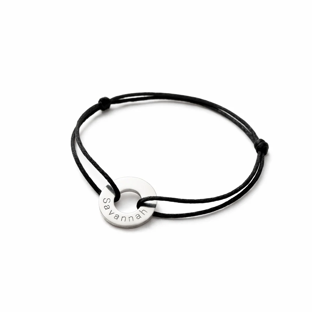 Bracelet Cordon Médaillon Rond